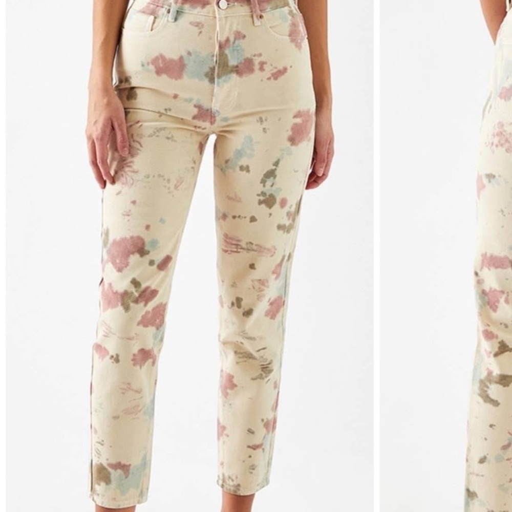 PacSun Ultra High Waisted Slim Fit Jeans In Tie Dye Button Fly Size 25